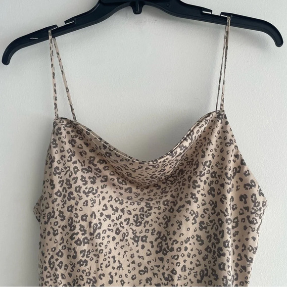 Abercrombie & Fitch Cream Cheetah Print Square Neck Slip Dress 22444 - Picture 6 of 11
